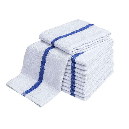 American Dawn | 17X20 Inch White With Blue Center Stripe Bar Mop Towel