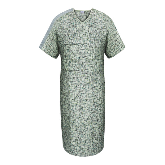 American Dawn | Green With Radiant Wave Print 51X63 Inch Iv Gown