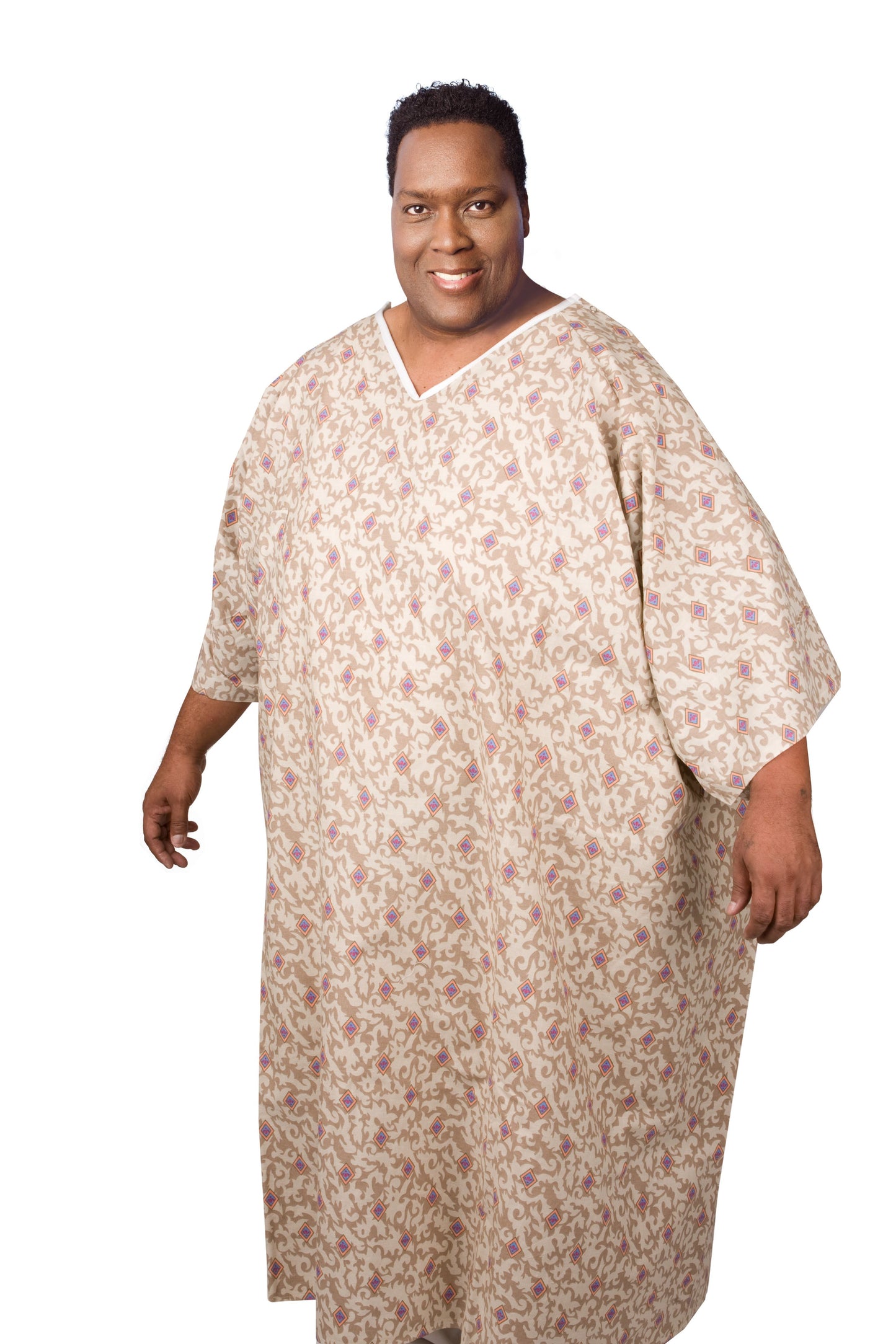 IV Gown, 51x104 inch, Angle Back, 10X-Large, Beige with Big Sur Print, 48 pcs/pk