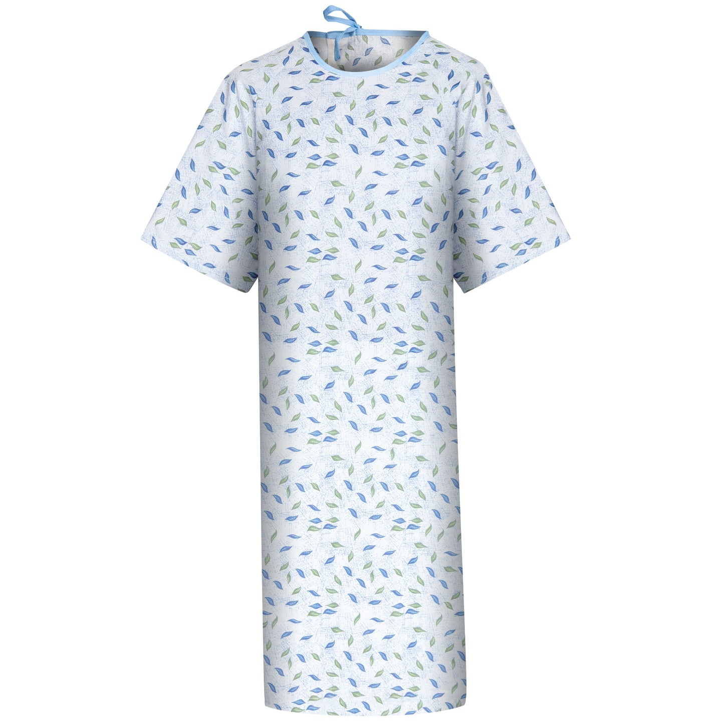 American Dawn | 49X66 Inch Blue Leaf Print Patient Gown