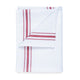 100% Cotton / White with Red Stripes / 18x26 inch