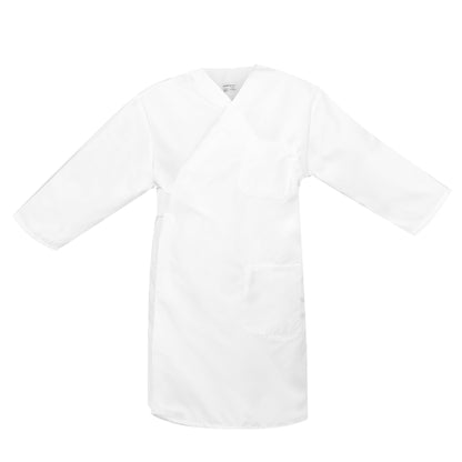 Smock Wrap, 3/4 Sleeves, 3 Pockets (1 Chest, 2 Lower) No Collar