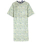 IV Gown 49 x 68 Angle Back, 3 Tie Overlap, Leaf Print, Green