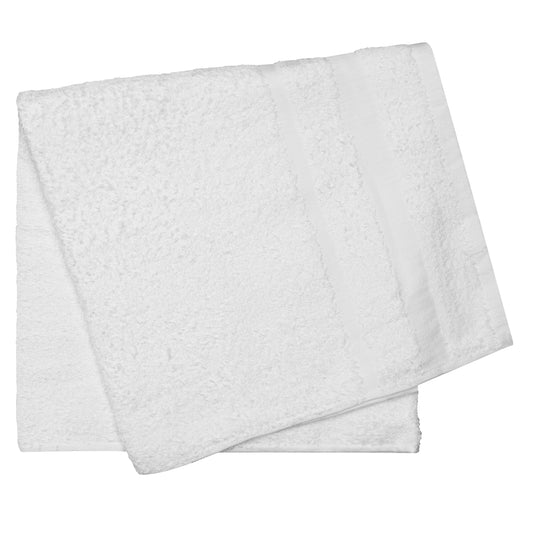 Bath Towel, 24x50 inch, Cam, 16 Single Pile, Hemmed, White