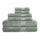100% Cotton / Green / Bath Towels: (2) 30x54 inchHand Towels: (2) 16x28 inchWashcloth: (2) 12x12 inch