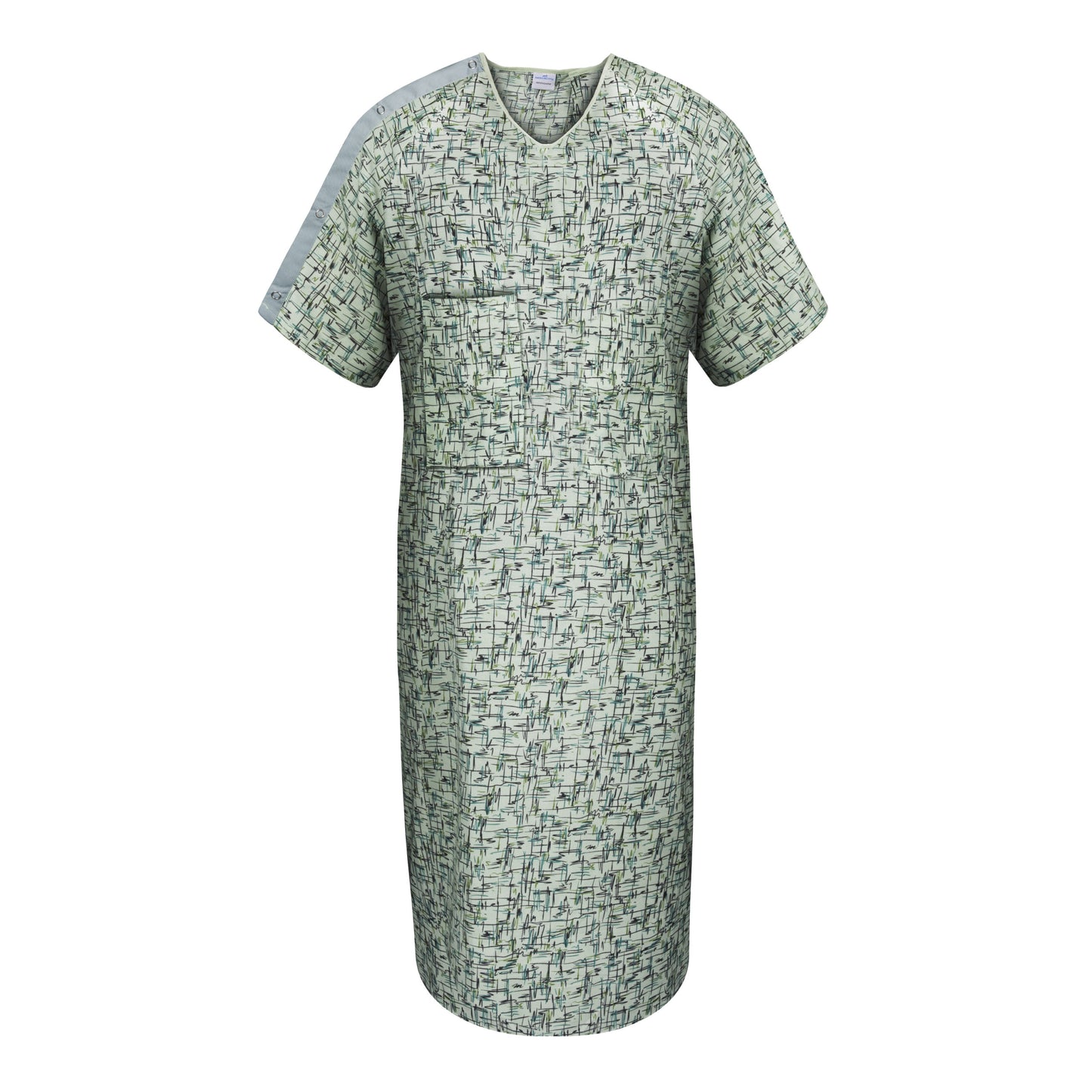 IV Gown 51 x 63 Angle Back, 2 Tie Closure, Radiant Wave Print, Green