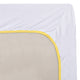100% Polyester / White with Yellow Binding / 60 x 84 inch
