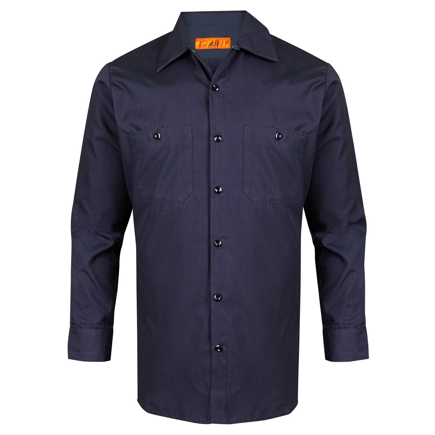 Workshirt, Long  Sleeve,  2 Hex Pockets with Button & Left Pencil Stall, 6 Button Closure with Top Gripper, Navy Blue