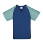 Unisex Scrub Top (1 Chest Pocket) Navy Blue w/ Misty Green Raglan Sleeves