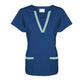 100% Polyester / Navy Blue with Misty Green Trim / X-Large