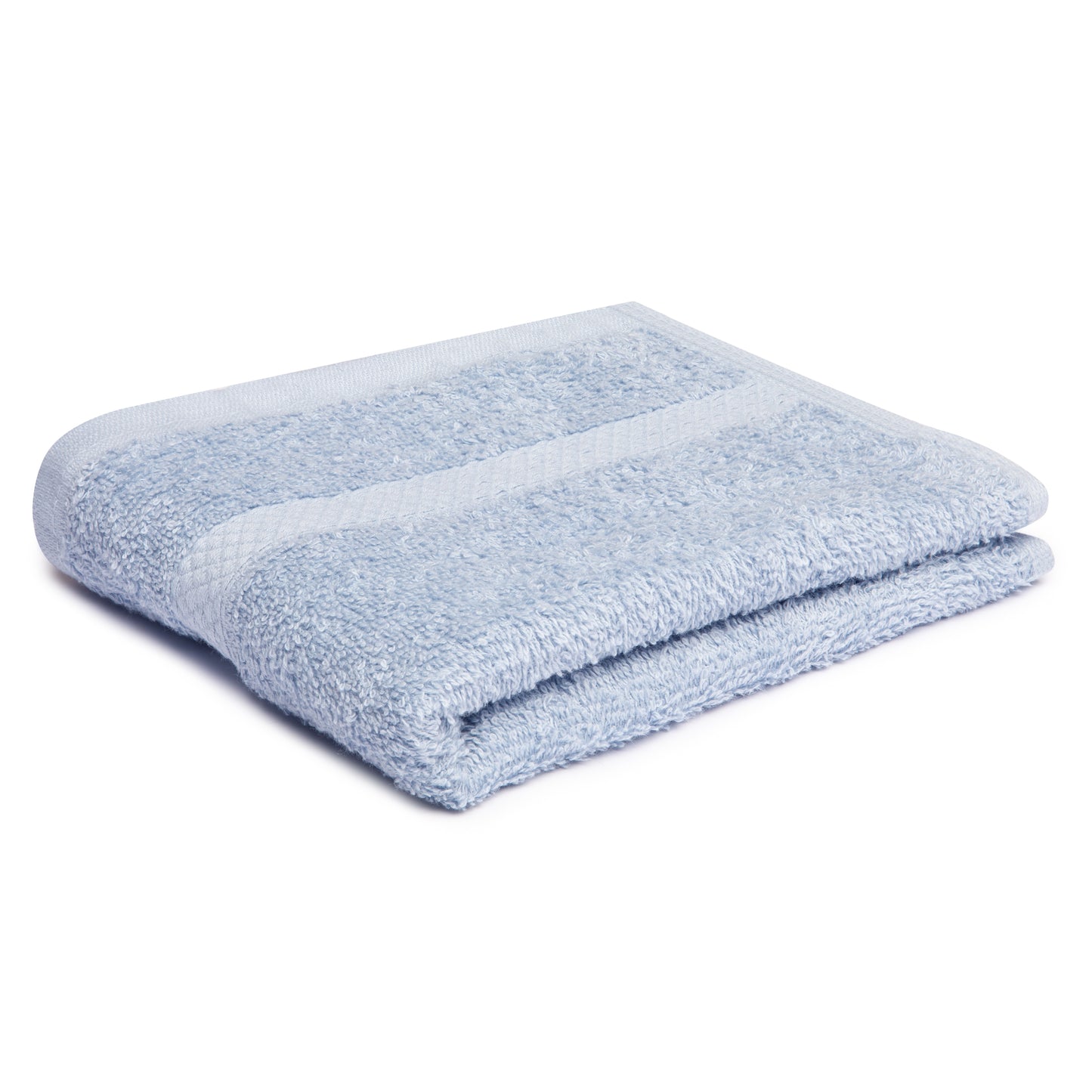 Premium Hand Towel, 16x27 inch, Dobby Border, Hemmed, Vat Dyed, Blue