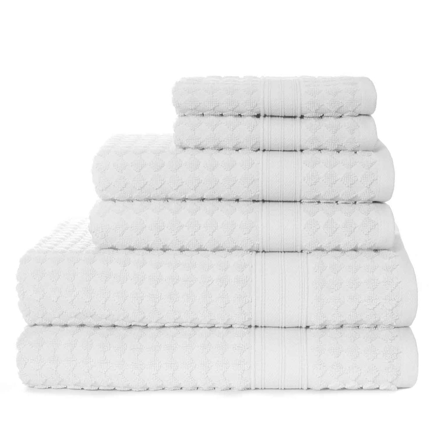 Bath Towel Set - Sapphire Resort Diamond Cut Collection, 6 Piece Set, 6 pcs/pk