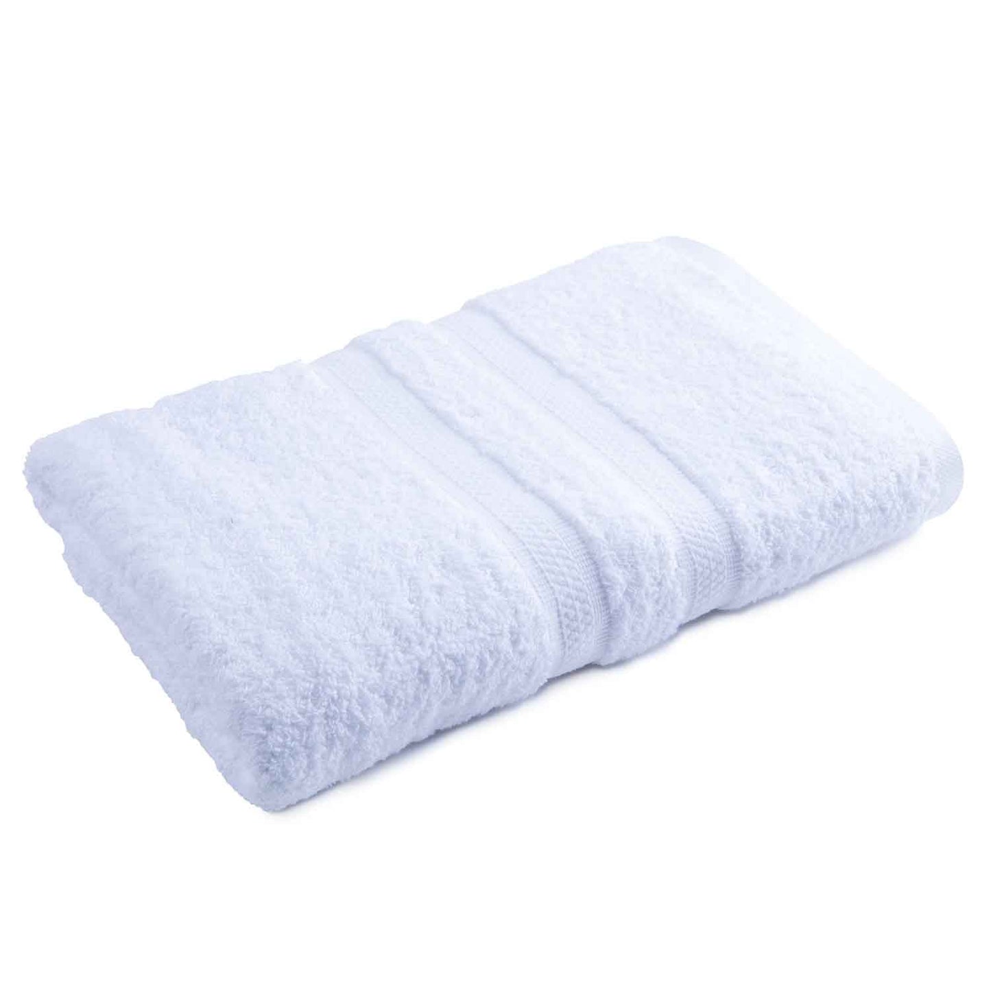 American Dawn | 27X54 Inch Kingston White Hotel Towel | Bath Towel With Double Dobby | Tailored Honeycomb With Accents 