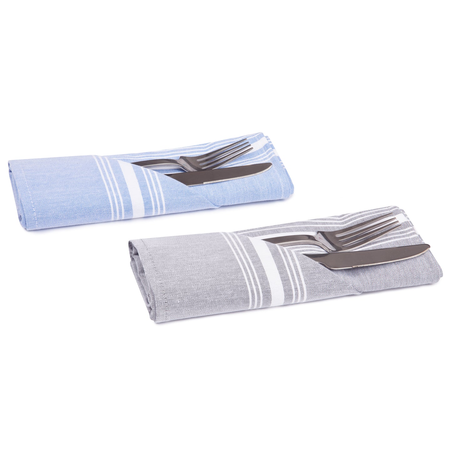 Milliken Bistro Cloth Napkin 18 x 22 inch, Chambray Stripe