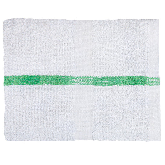 American Dawn | 16X27 Inch White With Green Center Stripe And No Cam Healthcare Towel | Hand Towel