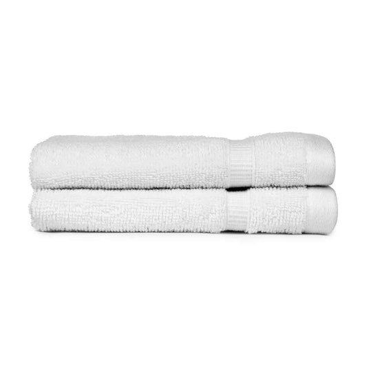 American Dawn | 13X13 Inch Villa Di Borghese Lucca White Hotel Towel |Wash Cloth With Double Ribbed Embellished Dobbies 