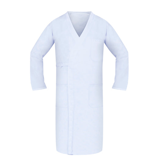Butcher Wrap Coat, Short Sleeves, 3 Pockets, 36 pcs/pk