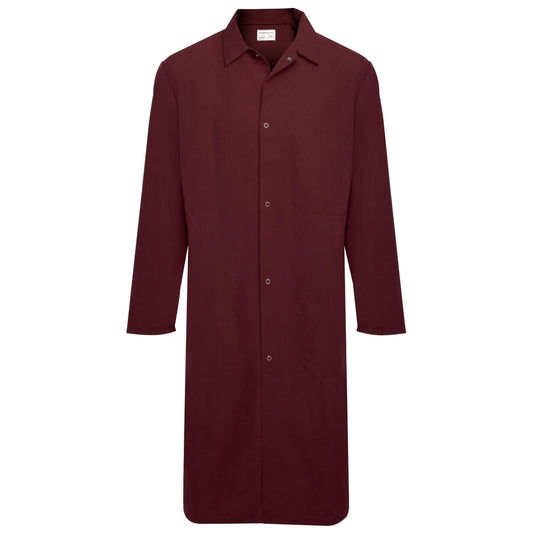 American Dawn | 2X-Large Maroon Butcher Frock Coat With Long Sleeves And 3 Pockets
