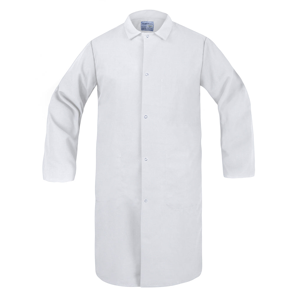 American Dawn | 2X-Large White Butcher Frock Coat With Long Sleeves And 3 Pockets