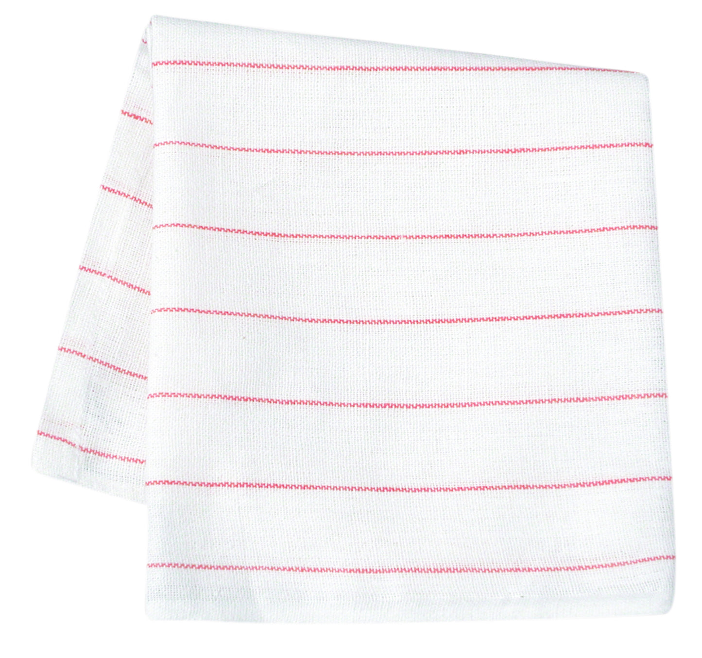 Lillia Glass Towel, 15x28 inch, White with Red Stripes