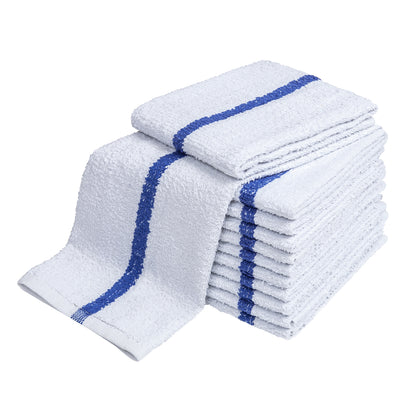 Bar Mop, 16x19 inch, White with Blue Center Stripe