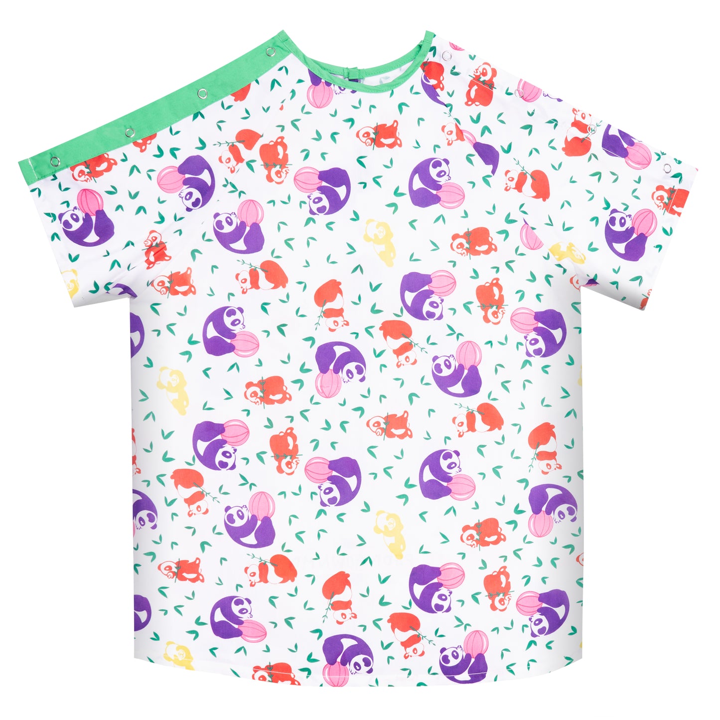 Pediatric IV Gown, Center Back, Tie Overlap, Panda Print