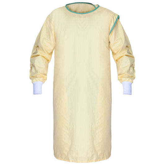 Protective Isolation Gown, White Cuff, Yellow, 3X-Large