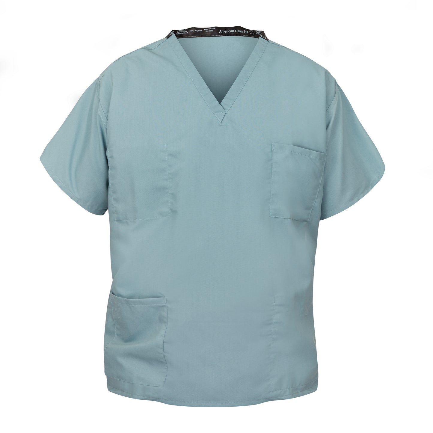 Unisex Reversible Scrub Top, 2 Reversible Pockets (1 Chest, 1 Lower)