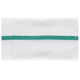 100% Cotton / White with Green Stripes / 15x28 inch