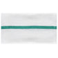 Herringbone Kitchen Towel, 15x28 inch, White with Green Center Stripe