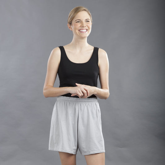 Athletic Knit Shorts, No Pockets, Elastic/Drawstring Waist