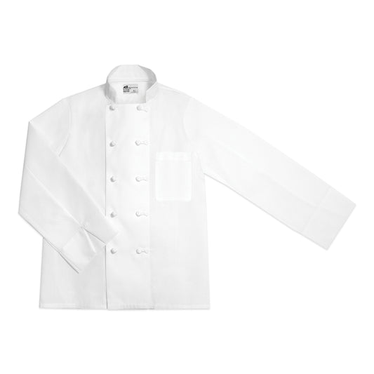 Chef Coat, 2 Pockets (1 Chest, 1 Thermo) Twill Weave, Open Cuff, Knot Button, Blend