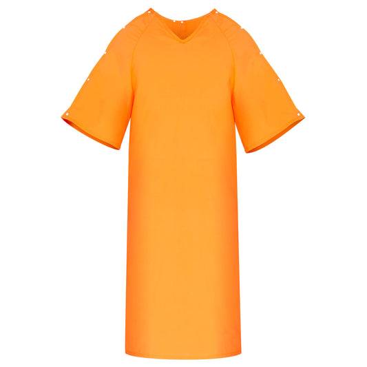 IV Gown, Snap Closure , No Pockets, Orange, Large