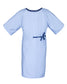 Patient Gown 45 x 66 Angle Back, 3 Tie Overlap, Sky Blue