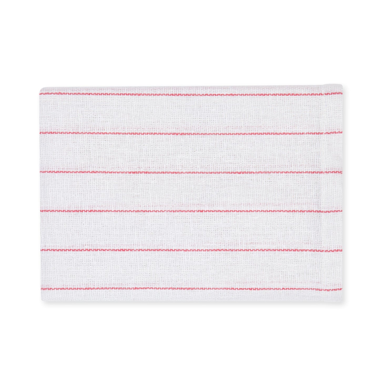 Glass Towel, 16x28 inch, White with Red Stripes