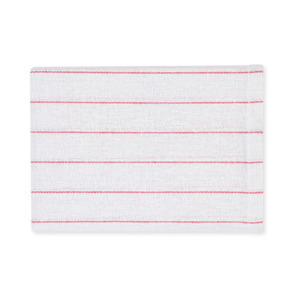 Glass Towel, 16x28 inch, White with Red Stripes