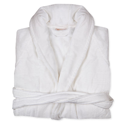 Villa Di Borghese Ravenna Shawl Velour Robe, White