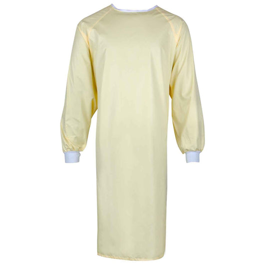American Dawn | Yellow With Wide Carbon Stripe And Black Binding Patient Isolation Gown
