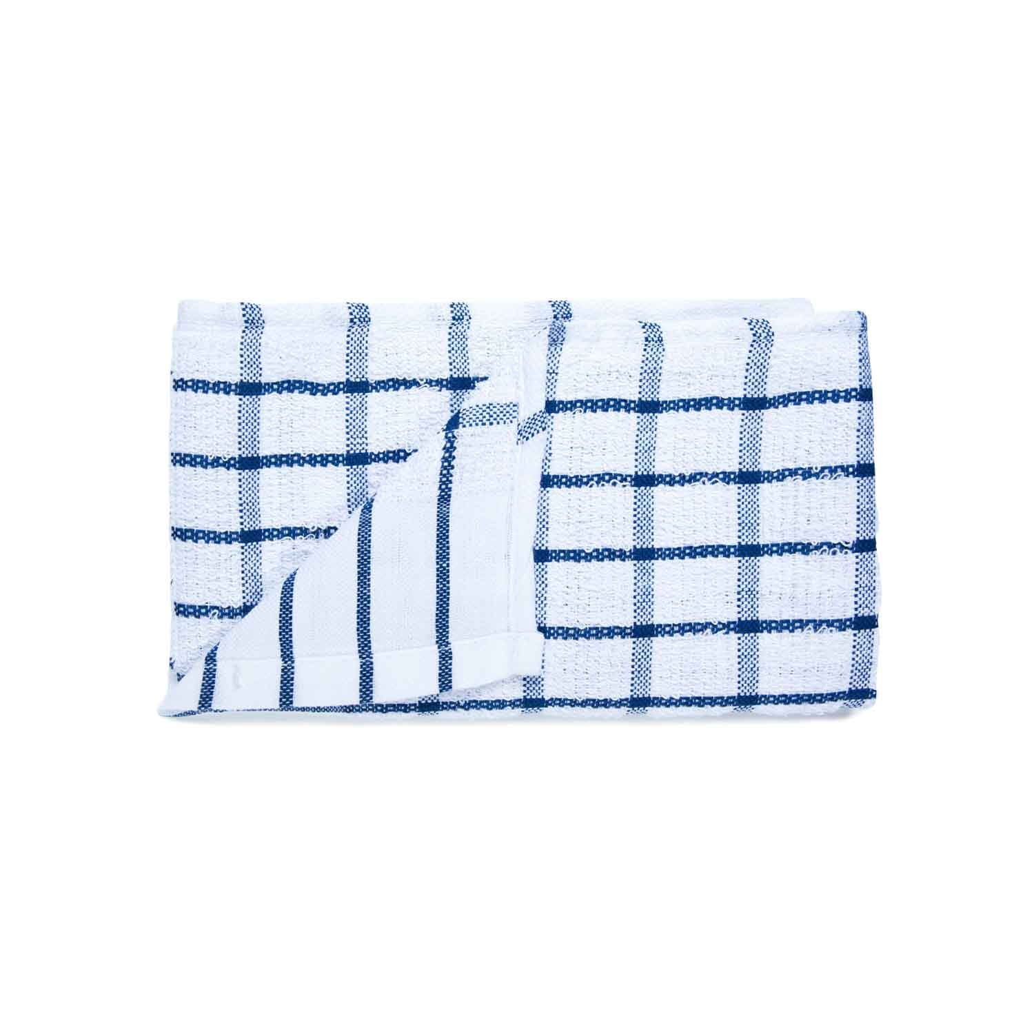 American Dawn | 15X25 Inch Blue With Checkered Print Dish Towel