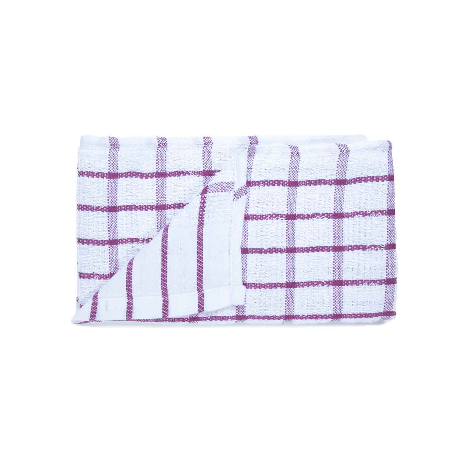 American Dawn | 15X25 Inch Mauve With Checkered Print Dish Towel