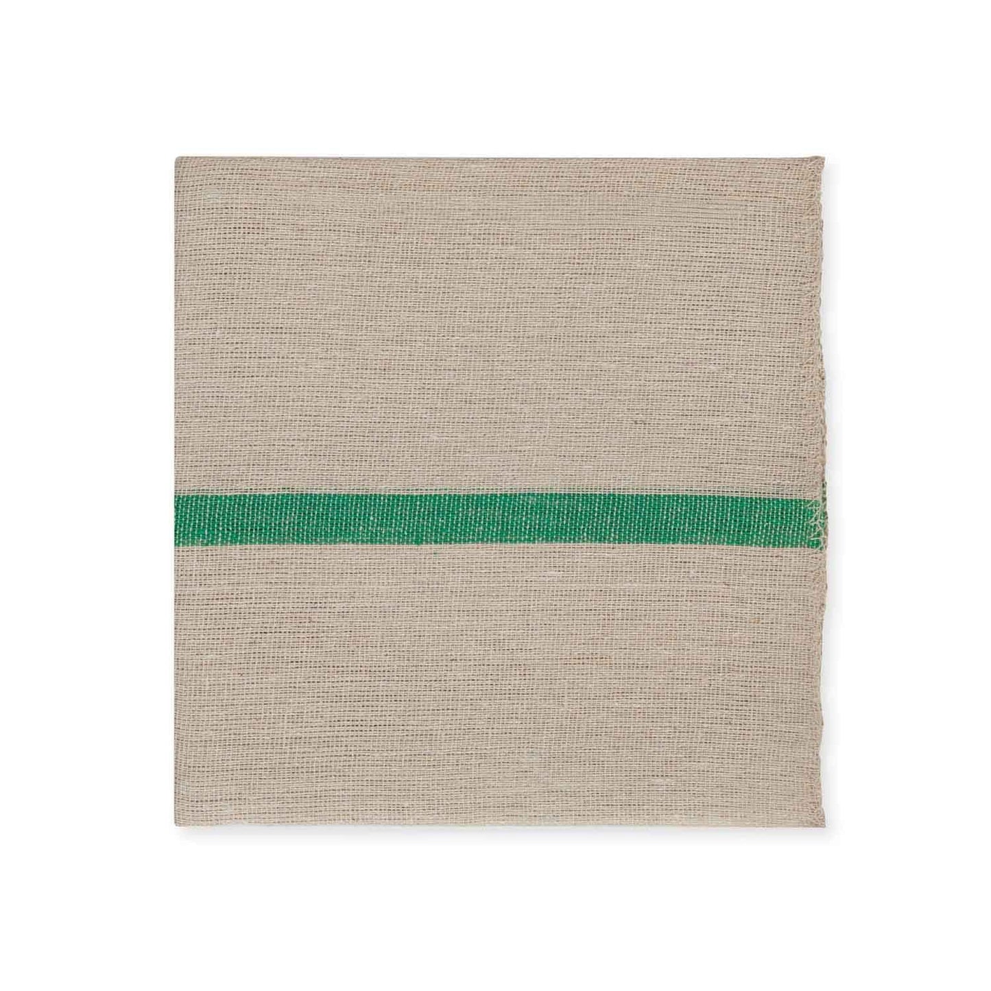 American Dawn | 26X36 Inch Osnaburg White With Green Center Stripe Dish Towel 