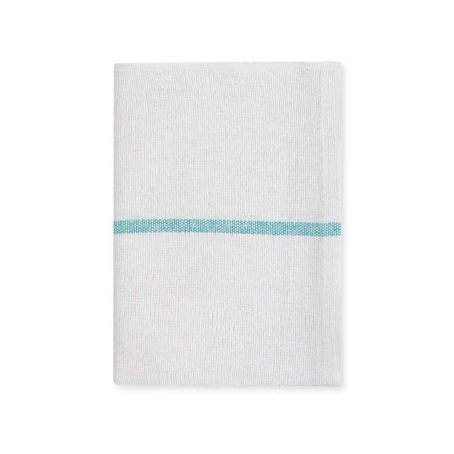 American Dawn | 30X36 Inch Osnaburg White With Green Border Dish Towel 