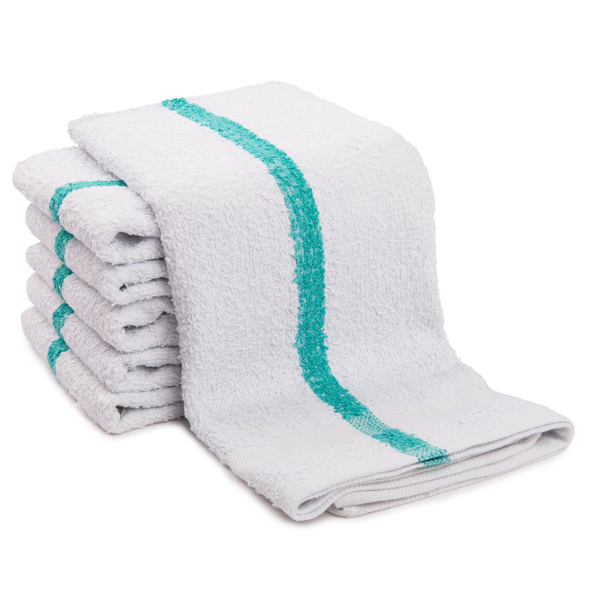 American Dawn | 20X40 Inch White With Green Center Stripe And No Cam Healthcare Towel | Terry Towel