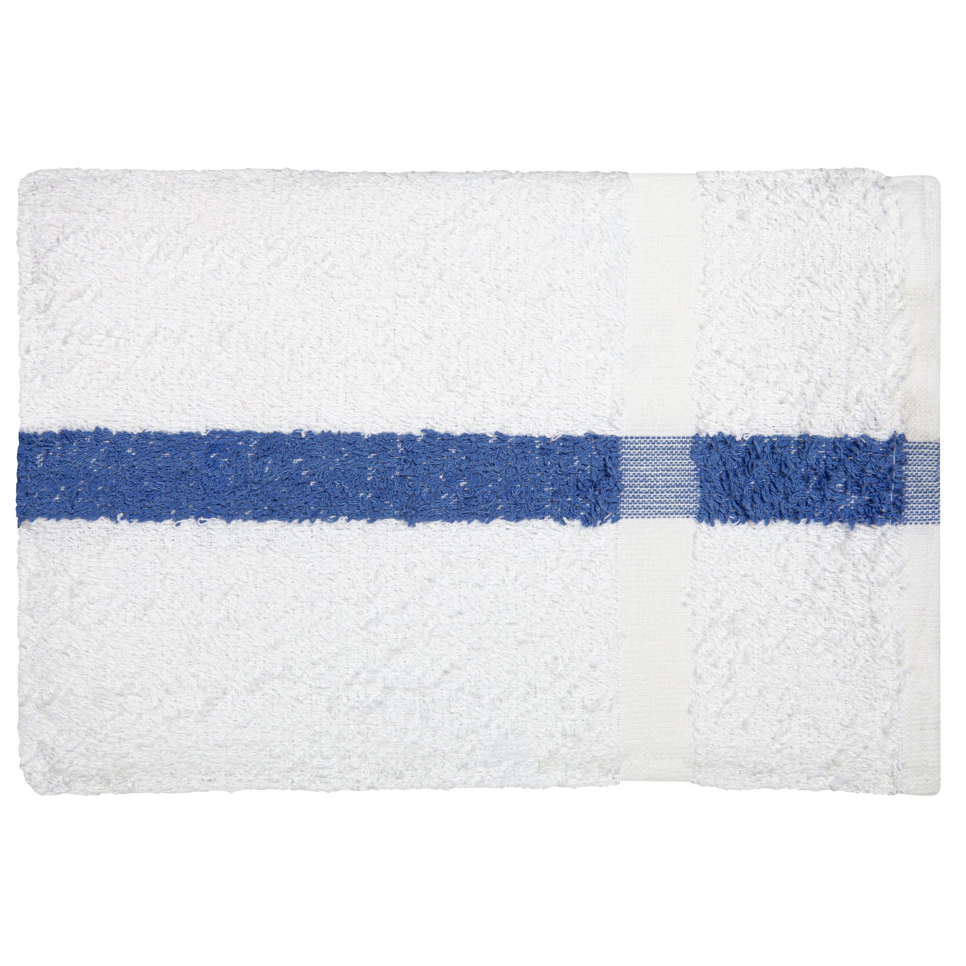 American Dawn | 22X44 Inch White With Blue Center Stripe And No Cam Healthcare Towel | Terry Towel