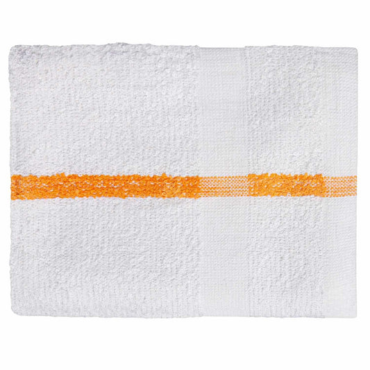 American Dawn | 16X27 Inch White With Gold Center Stripe And No Cam Healthcare Towel | Terry Towel