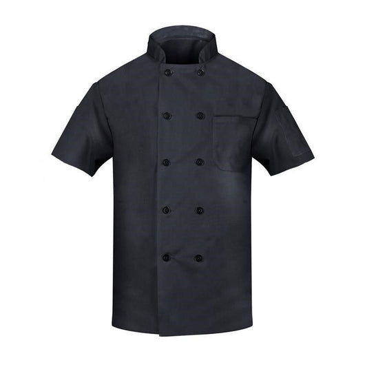 American Dawn | 2X-Large Black Chef Coat With Short Sleeves And 1 Pocket