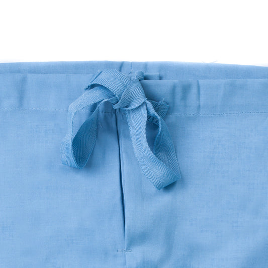 American Dawn | Light Blue Large Patient Bottoms | Pajama Pant With No Pockets And Tie Closure And Fly Opening
