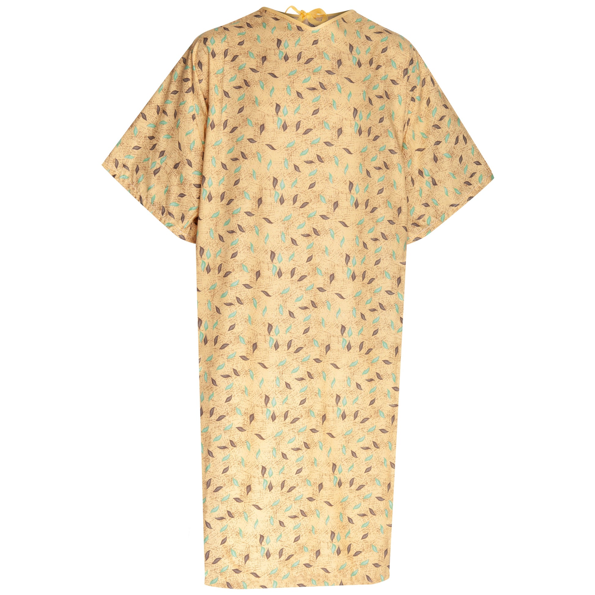 American Dawn | 10X-Large Beige Leaf Patient Gown With 3/4 Sleeves And