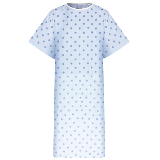 American Dawn |  Blue Patient Gown With Short Sleeves And