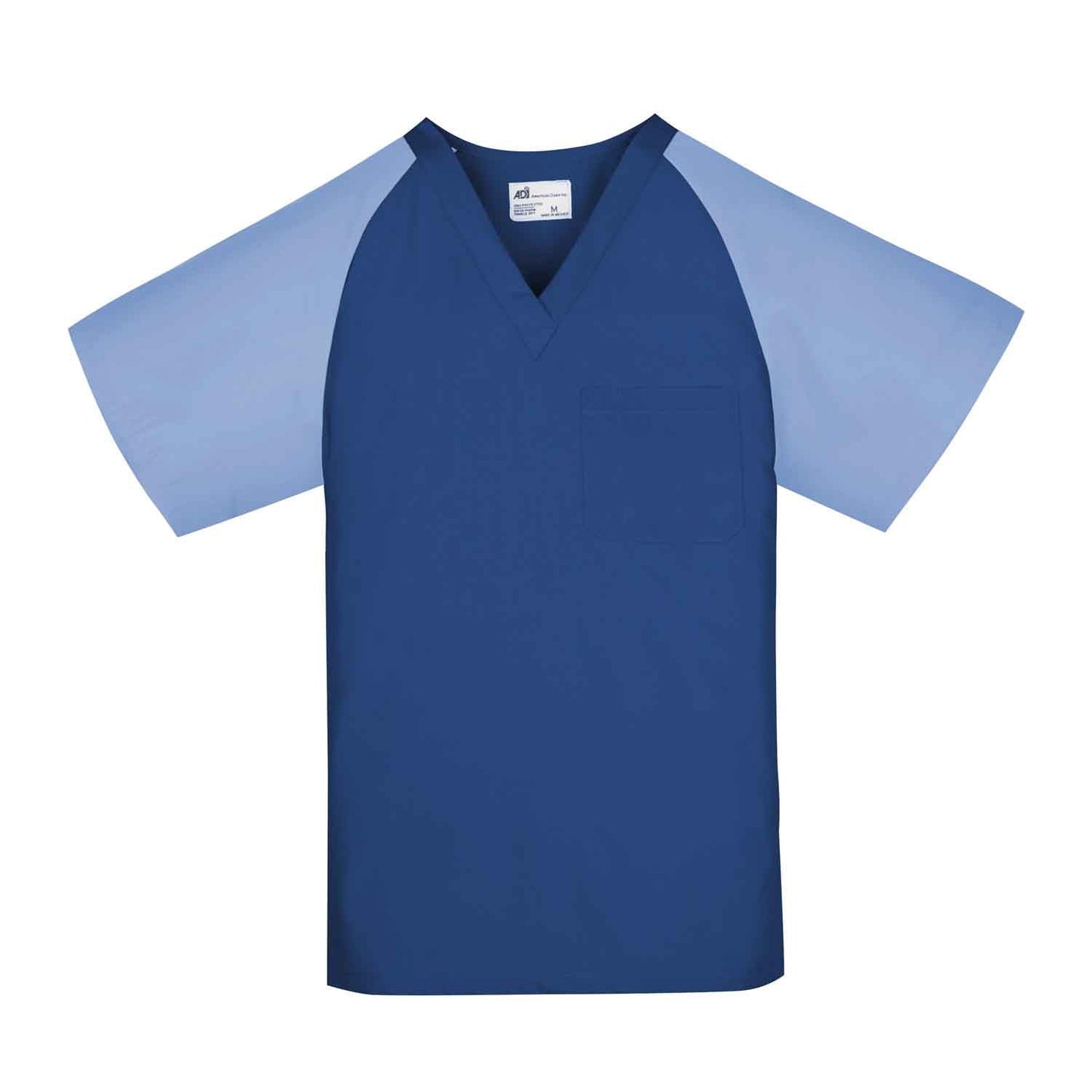 American Dawn | X-Small Navy Blue Scrub Top With Raglan Short Sleeves And 1 Pocket